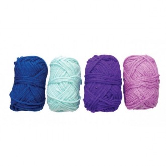 4 Ovillos de lana acrilica azul